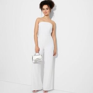 Women's Wild Fable Wide Leg Tube Jumpsuit White Size Small New With Tags